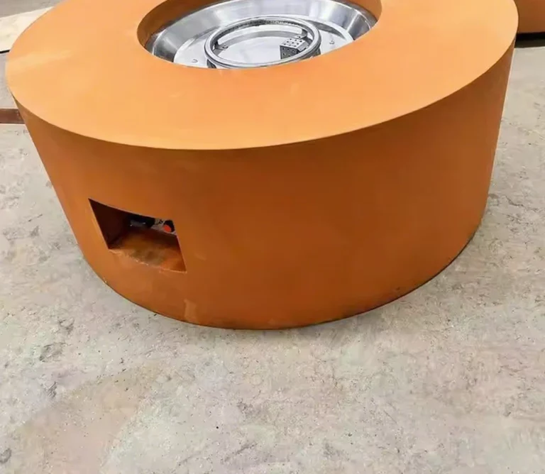Outdoor Smokeless Eco-Friendly Corten Steel Gas Square Fire Pit Table with Powder Coated Natural Rusted Finish