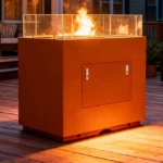 Modern and Simple Style Outdoor Rectangle Corten Steel Fire Table Patio Natural Gas Fire Pit Eco-Friendly