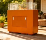 Patio Propane Fireplace Outdoor Rectangle Corten Steel Gas Fire Pit Table Powder Coated Eco-Friendly