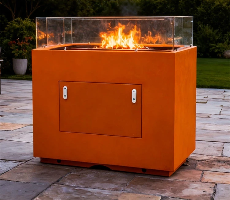 Camping Outdoor Fire Pit Burner Corten Steel Outdoor Gas Fire Pit