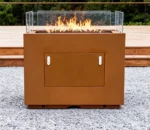 Outdoor Corten Steel Gas Fire Pit Table with Powder Coating Eco-Friendly Natural Rusted Finish for Propane Use