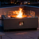 Corten Steel Natural Rusted Powder Coated Eco-Friendly Professional Gas Fuel Burner Free Standing Propane Gas Fire Pit