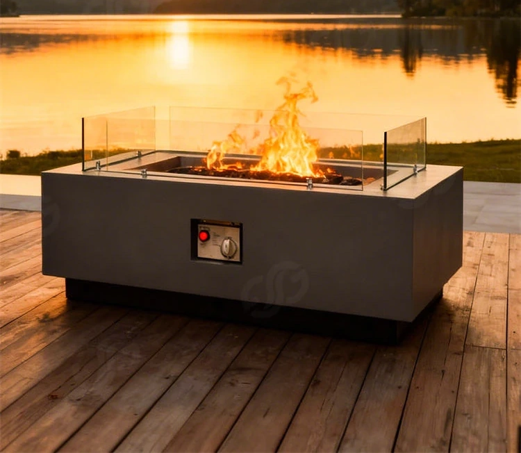 Corten Steel Natural Rusted Powder Coated Eco-Friendly Professional Gas Fuel Burner Free Standing Propane Gas Fire Pit