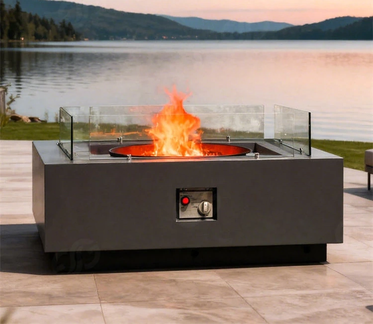 Outdoor Corten Steel Fire Pit Table Portable Propane Gas Eco-Friendly Powder Coated