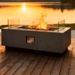 Outdoor Corten Steel Fire Pit Table Portable Propane Gas Eco-Friendly Powder Coated