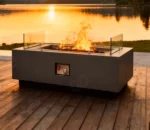 Customization Luxury Furniture Rectangle Corten Steel Gas/Propane Fire Pit Outdoor