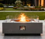 Customization Luxury Furniture Rectangle Corten Steel Gas/Propane Fire Pit Outdoor
