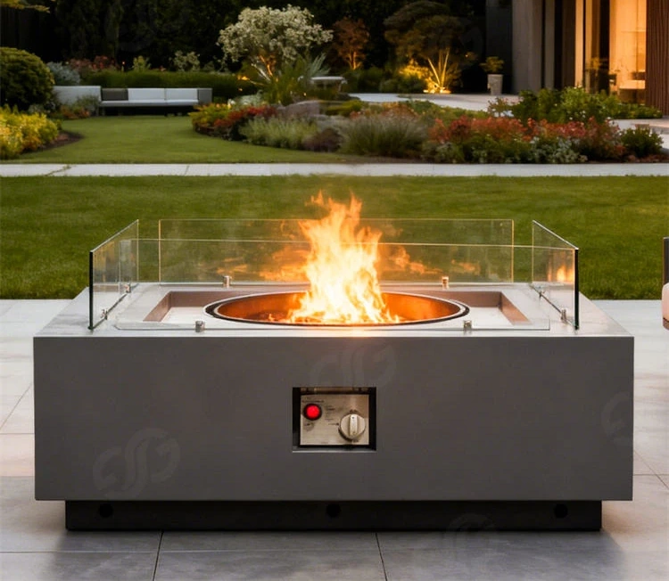 Customization Luxury Furniture Rectangle Corten Steel Gas/Propane Fire Pit Outdoor