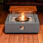 Garden Patio Square Corten Steel Fire Pit Gas Propane Fire Table Outdoor Eco-Friendly