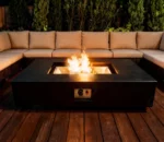 Garden Modern Outdoor Propane Natural Gas Rectangle Fire Pit Table