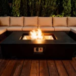 Garden Modern Outdoor Propane Natural Gas Rectangle Fire Pit Table