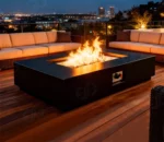Modern Living Backyard Heater Rectangle Outdoor Gas Fire Pit Table