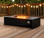 Modern Backyard Furniture Natural Rusted Corten Steel Gas Propane Fire Table Outdoor Fire Pit Eco-Friendly