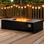 Outdoor Garden Corten Steel Gas Fire Pit Rectangle Fire Table Patio Eco-Friendly Powder Coated