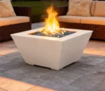 Outdoor Gas Corten Steel Fire Pit Table with Powder Coated Finish Eco-Friendly Heating for Garden & Courtyard