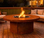 Wholesale Corten Steel Fire Pit Table Propane Gas BBQ Eco-Friendly Powder Coated Outdoor