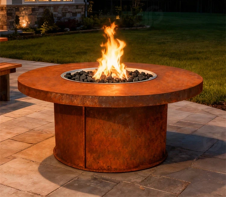 Outdoor Garden Metal Gas Fire Pit Corten Steel Propane Fire Pit