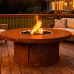 Outdoor Garden Metal Gas Fire Pit Corten Steel Propane Fire Pit