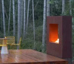 Customised Custom Sized Factory Price Attractive Outdoor Smokeless Corten Steel Gas Square Gas Fireplace