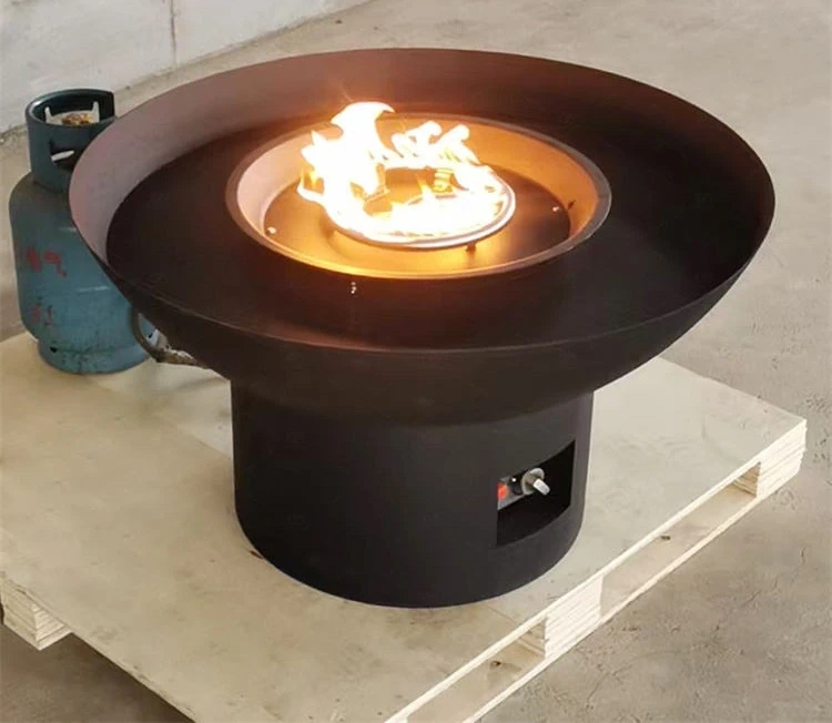 Outdoor Corten Steel Propane Gas Fire Pit Patio Heater with Eco-Friendly Design