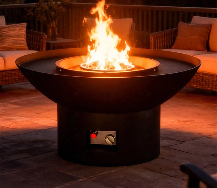 Garden Outdoor Corten Steel Gas Fire Pit Propane Eco-Friendly Powder Coated