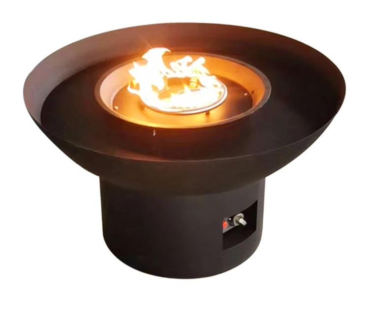 Corten Steel Gas Fire Pit Outdoor Round Natural Rusted Eco-Friendly
