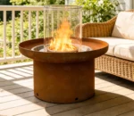 New Garden Decor Corten Steel Gas Burner Propane Fire Pit Table Eco-Friendly Powder Coated
