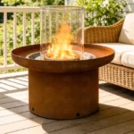 Outdoor Gas Fire Pit Table Garden Firepit Table Corten Steel Gas Fire Pit Table