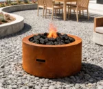 Outdoor Garden Corten Steel Natural Gas Propane Fire Pit with Powder Coated Finish Eco-Friendly