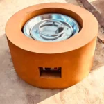 Gas Corten Steel Round Fire Pit Grill Outdoor Natural Rusted Powder Coated Eco-Friendly