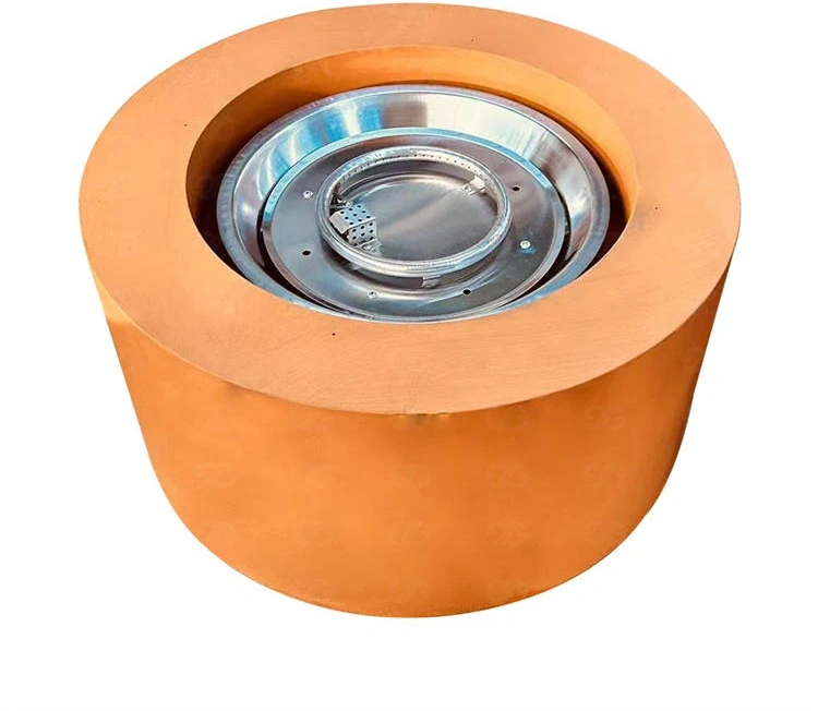 Tabletop Corten Steel Round Propane Fire Pit with Powder Coated Finish Eco-Friendly Outdoor Patio Heater