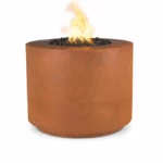 Round Corten Steel Natural Rusted Powder Coated Eco-Friendly Gas Propane Fire Pit for Outdoor Patio Use