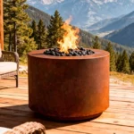 Outdoor Fire Pit Gas Fire Pit Round Corten Steel Gas Fire Pit Table