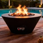 Outdoor & Indoor Corten Steel Gas Fire Pit for Garden & Home Use Natural Rusted Finish Eco-Friendly