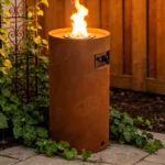 Corten Steel Gas Fire Pit Table Outdoor Garden Fire Table with Powder Coated Finish Eco-Friendly