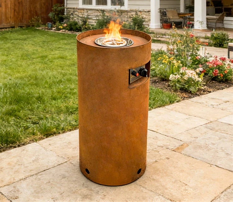 Rustic Outdoor Gas Smokeless Fire Pit Propane Firepit Corten Steel Fire Table