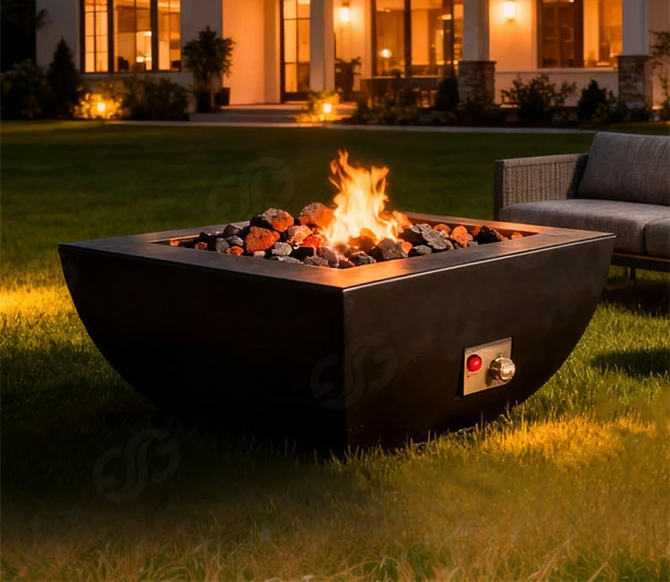 Corten Steel Natural Rusted Powder Coated Eco-Friendly Outdoor Round Gas Fire Pit Table