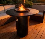 Cheap Price Corten Steel Gas Fire Pit Customized Outdoor Modern Design Powder Coated Table