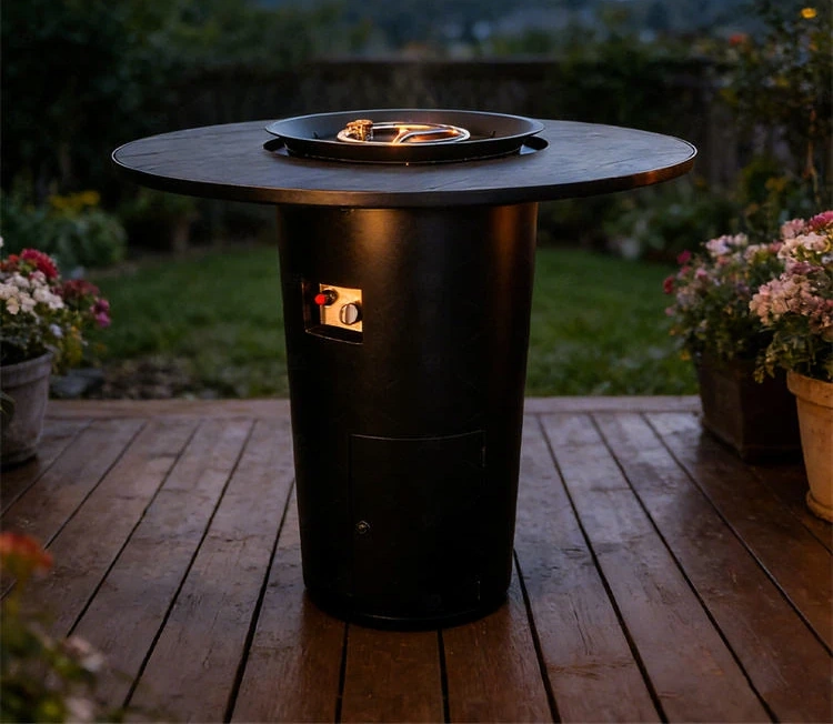 Custom Product Outdoor Table Metal Steel Gas Fire Pit Table