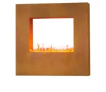 Square Corten Steel Gas Firepit Outdoor Square Table Gas Fire Pit