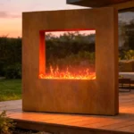 Outdoor Propane Corten Steel Gas Fire Pit Garden