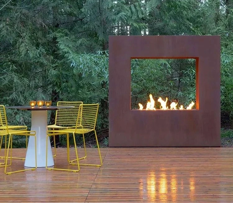 Corten Metal Fireplace Accessories/corten Steel Fireplace Table Outdoor