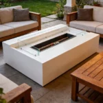 Outdoor Garden Rectangle Steel Metal Outdoor Gas Out Door Fire Pit