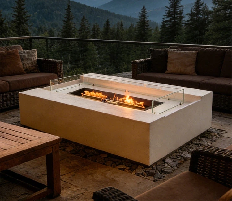 Outdoor Garden Rectangle Steel Metal Outdoor Gas Out Door Fire Pit