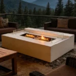 Outdoor Corten Steel Natural Propane Gas Fire Pit with Eco-Friendly Powder Coated Finish for Garden & Patio Heating