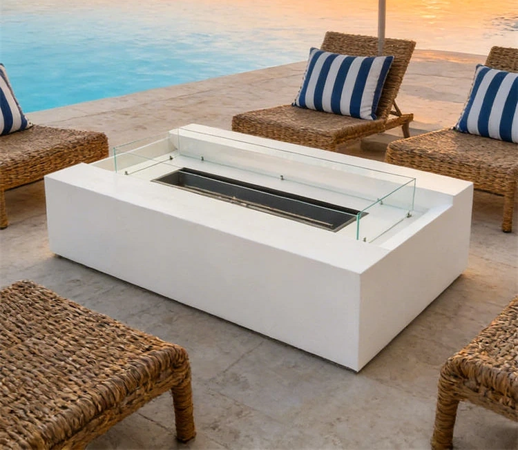 Outdoor Gas Smokeless Fire Pit Patio Garden Propane Tabletop Modern Steel Fire Pit