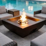 Outdoor Galvanize Steel Outdoor Patio Gas Firepit Table Outdoor Heater Gas Fire Pit