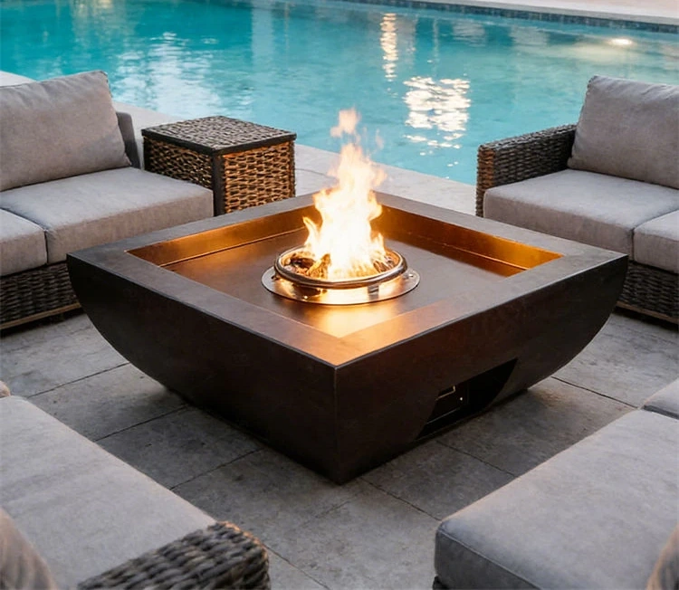 Outdoor Galvanize Steel Outdoor Patio Gas Firepit Table Outdoor Heater Gas Fire Pit