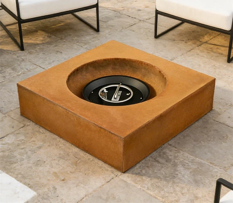 Outdoor Corten Steel Natural Gas Fire Pit Elegant Fire Pits for Outdoor Entertainment