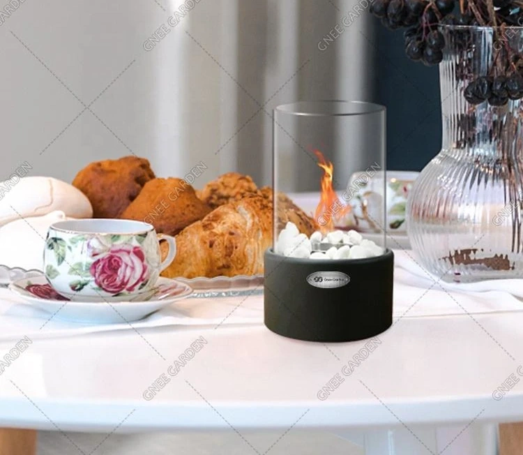 Real Smokeless Flame Indoor/Outdoor Portable Steel Small Tabletop Ventless Mini Garden Fire Pit Ethanol Fireplace